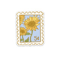 Sunflower Postage Stamp Matte Vinyl Sticker