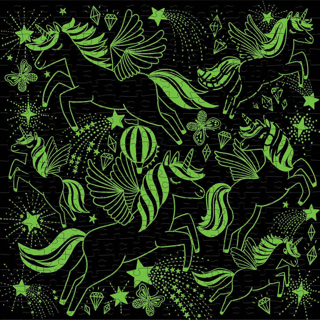 Unicorns Illuminated 300 Piece Glow in the Dark Family Puzzle