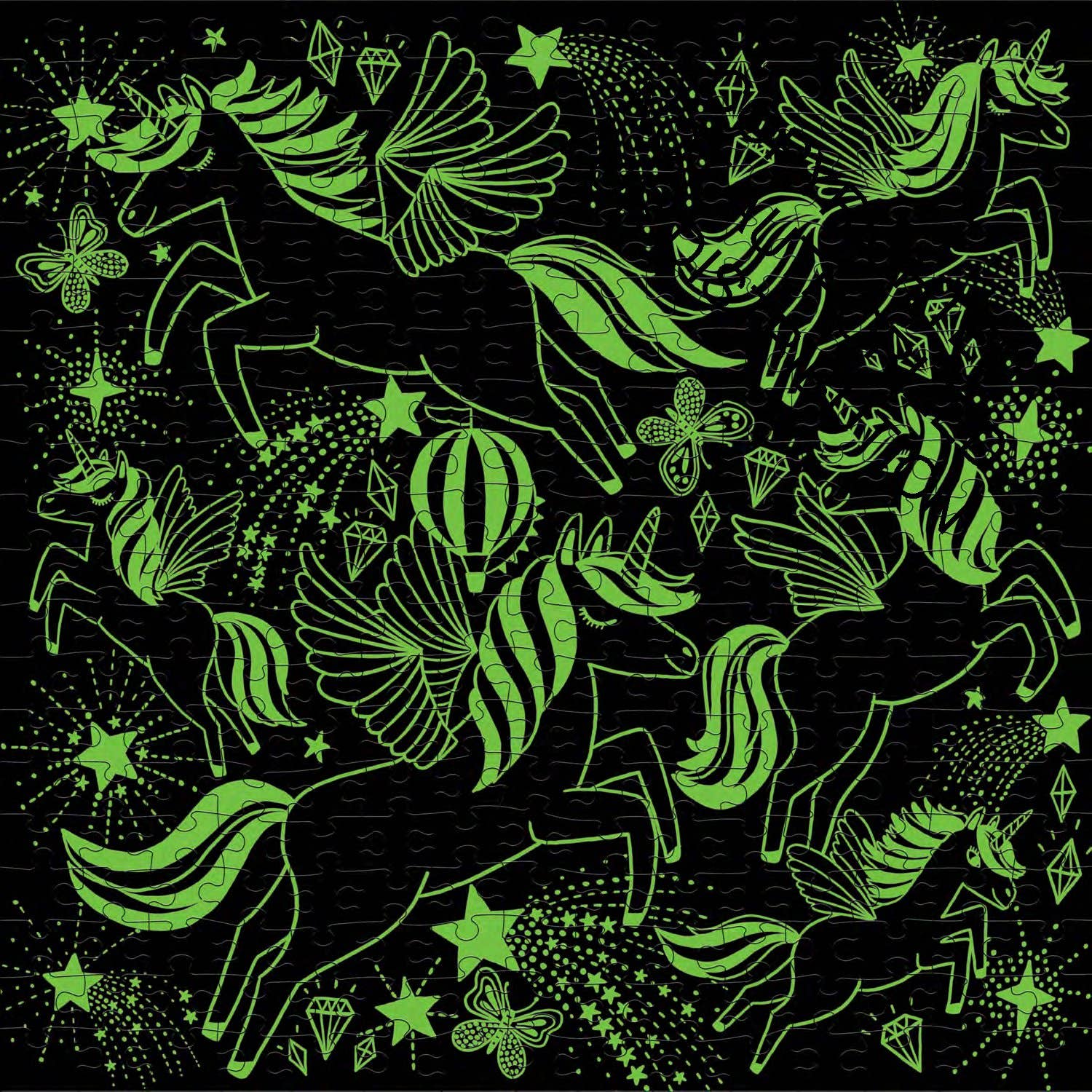 Unicorns Illuminated 300 Piece Glow in the Dark Family Puzzle