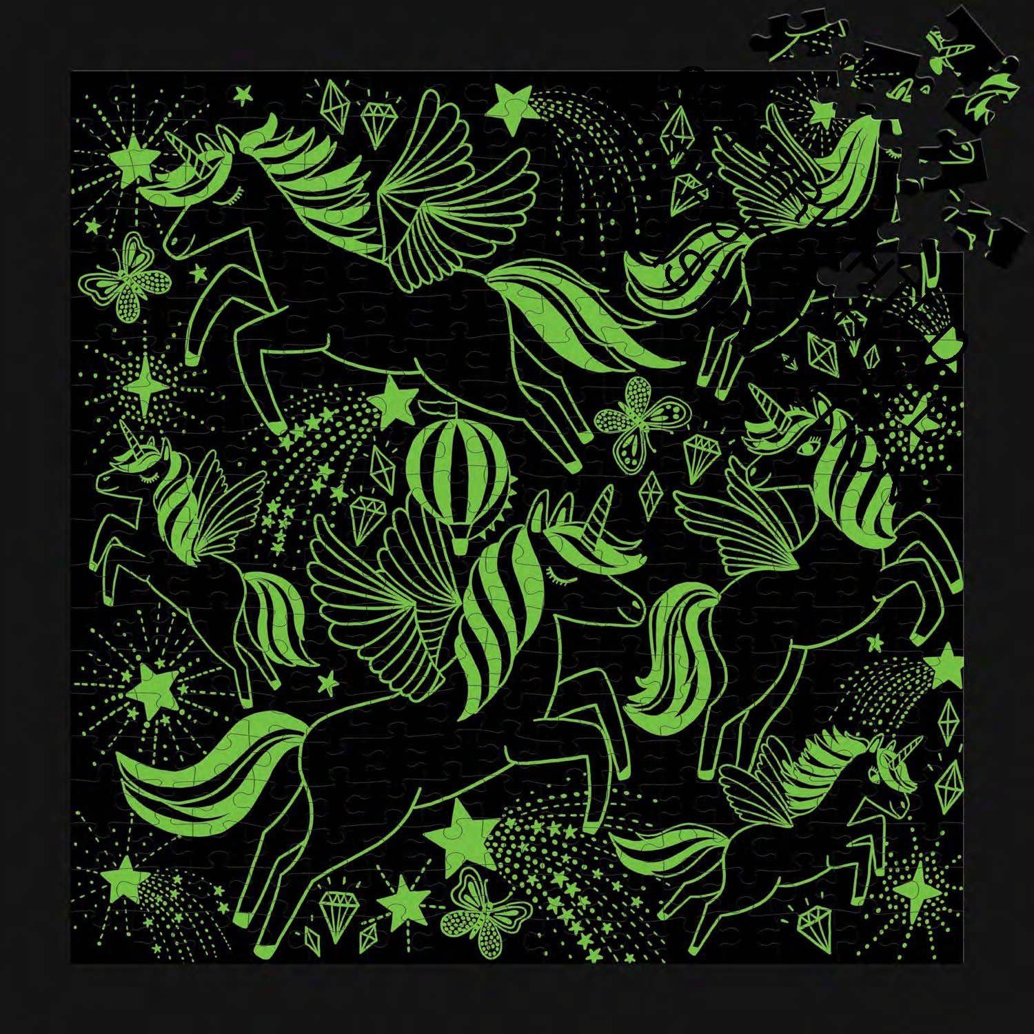 Unicorns Illuminated 300 Piece Glow in the Dark Family Puzzle