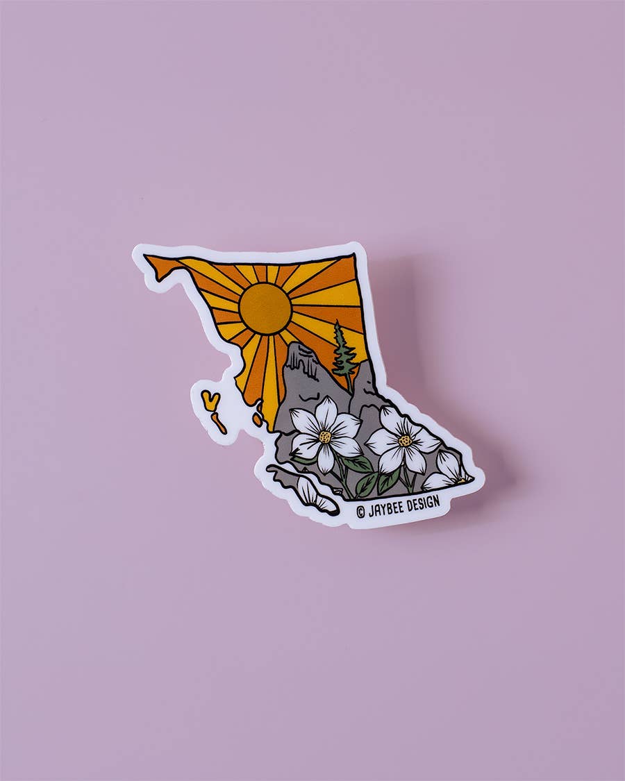 British Columbia Mountain Dogwood Matte Vinyl Sticker