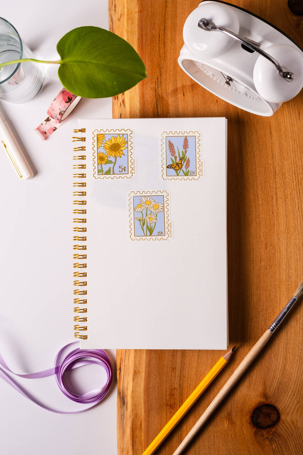 Lilac Postage Stamp Matte Vinyl Sticker