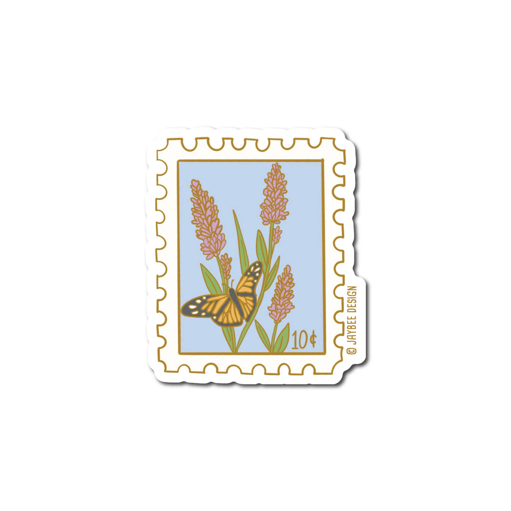 Lilac Postage Stamp Matte Vinyl Sticker