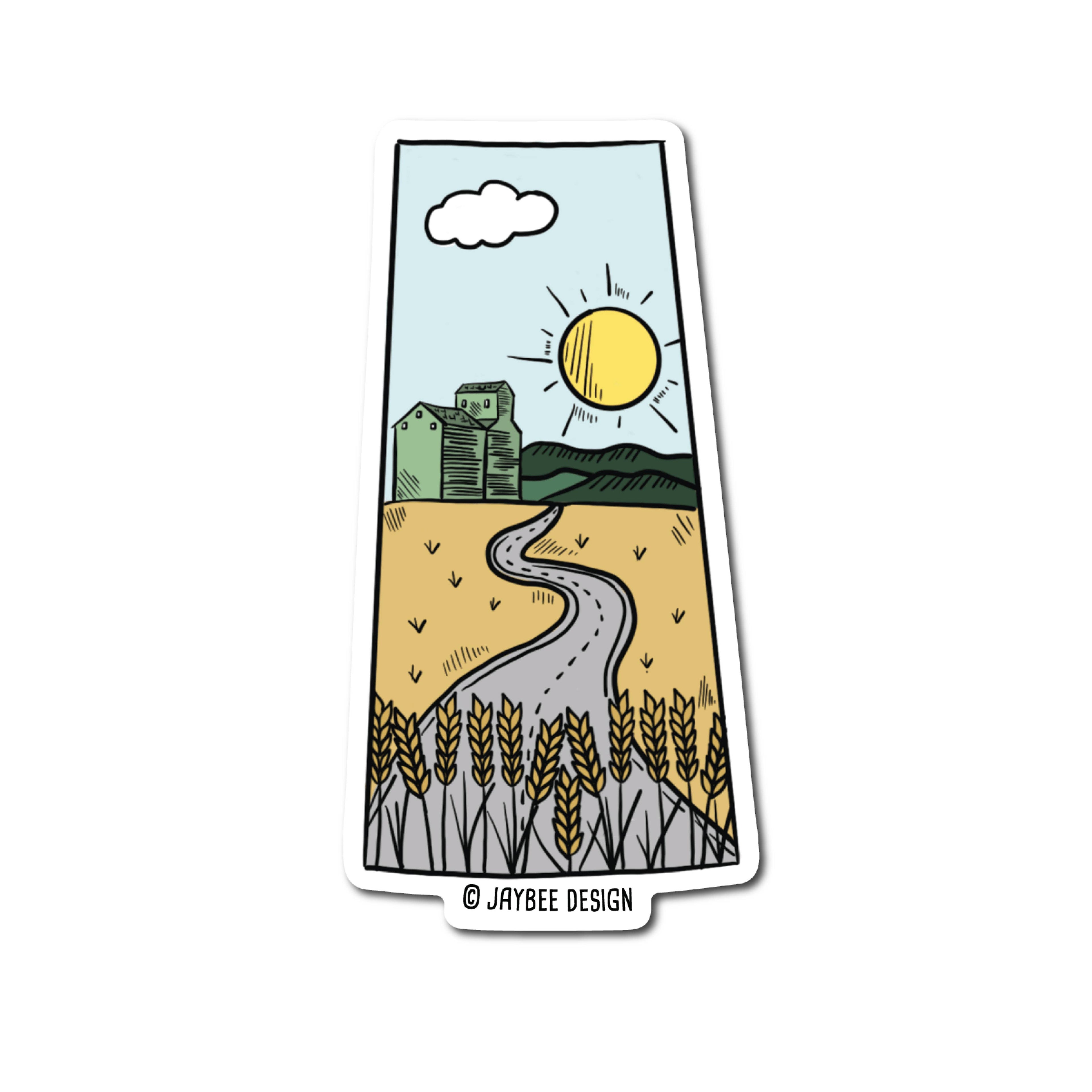 Saskatchewan Wheat Fields Matte Vinyl Sticker