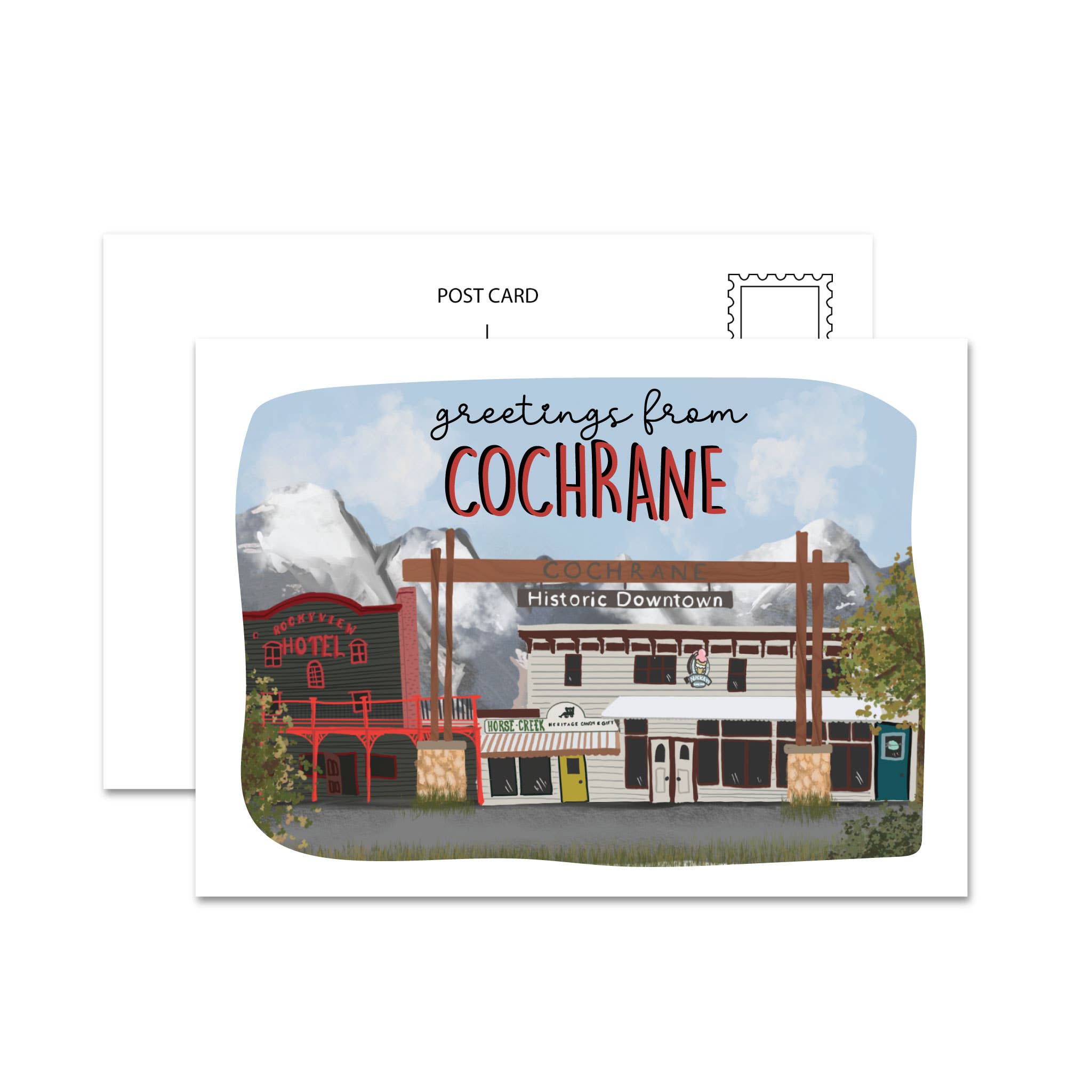 Cochrane, AB Downtown Postcard