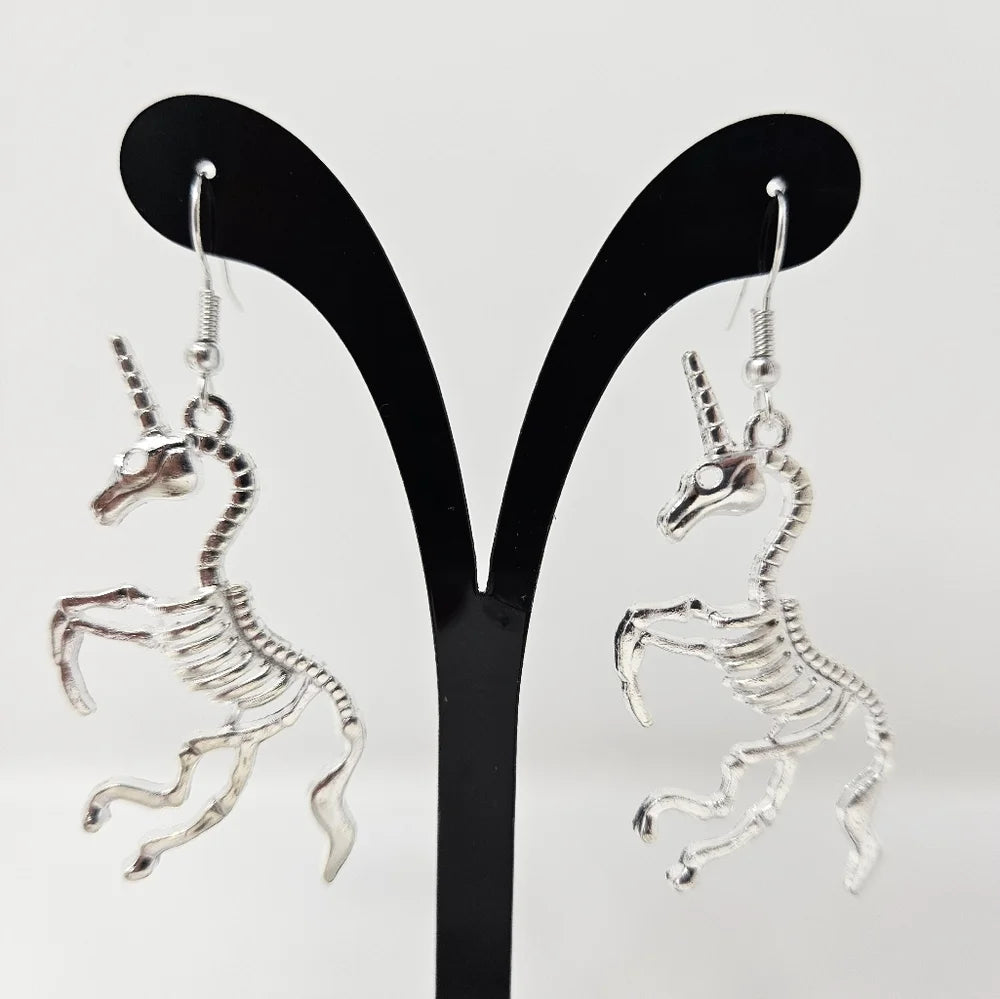 Unicorn Skeleton Earrings