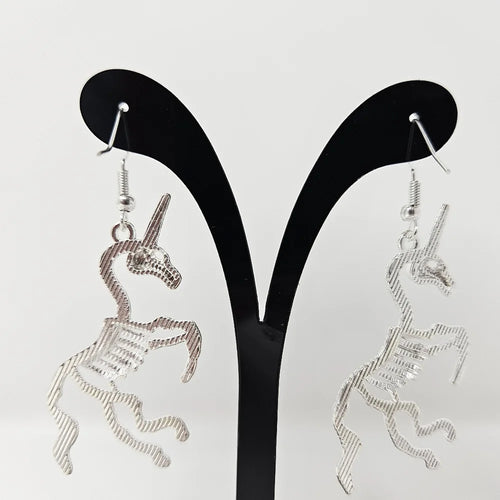 Unicorn Skeleton Earrings