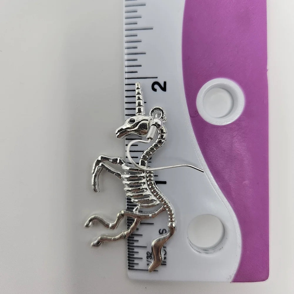 Unicorn Skeleton Earrings