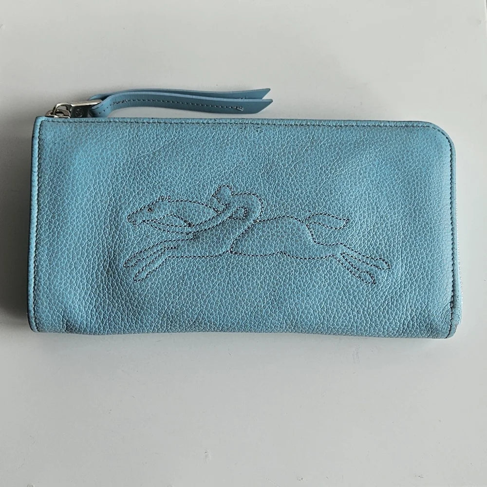 Longchamp Blue Leather Wallet